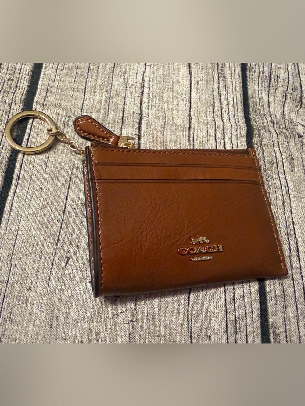 NWT! Coach Skinny ID leather case wallet with keychain - Picture 4 of 9